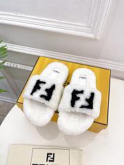 Colestore Fendi FF Slippers Fur White - 3