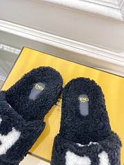 Colestore Fendi FF Slippers Fur Black  - 5