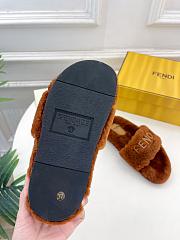 Colestore Fendi Logo Slippers Fur Brown  - 2