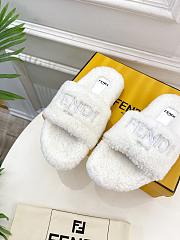 Colestore Fendi Logo Slippers Fur White - 5
