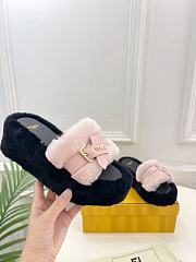 Colestore Fendi Shearling High Slides Pink - 6