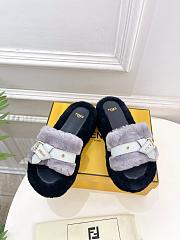 Colestore Fendi Shearling High Slides Grey  - 1