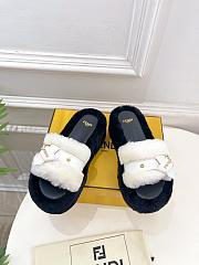 Colestore Fendi Shearling High Slides White - 3