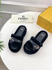 Colestore Fendi Shearling High Slides Black - 1