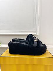 Colestore Fendi Shearling High Slides Black - 2