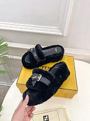 Colestore Fendi Shearling High Slides Black - 4