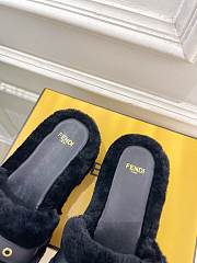 Colestore Fendi Shearling High Slides Black - 5
