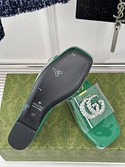 Colestore Gucci Crystal-Embellished Transparent High Slides Green - 3