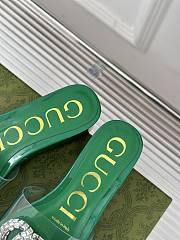 Colestore Gucci Crystal-Embellished Transparent High Slides Green - 5