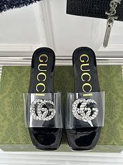 Colestore Gucci Crystal-Embellished High Slides Black - 1