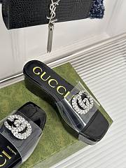 Colestore Gucci Crystal-Embellished High Slides Black - 2