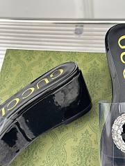 Colestore Gucci Crystal-Embellished High Slides Black - 3