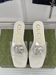 Colestore Gucci Crystal-Embellished Transparent High Slides White - 1