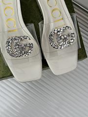 Colestore Gucci Crystal-Embellished Transparent High Slides White - 6