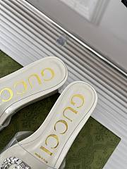 Colestore Gucci Crystal-Embellished Transparent High Slides White - 5