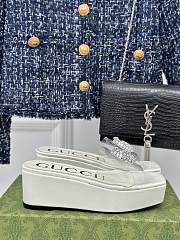 Colestore Gucci Crystal-Embellished Transparent High Slides White - 4