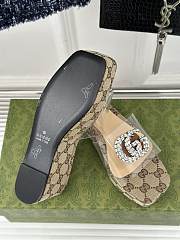 Colestore Gucci CC Crystal-Embellished Transparent High Slides Brown - 2