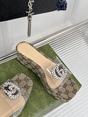 Colestore Gucci CC Crystal-Embellished Transparent High Slides Brown - 4