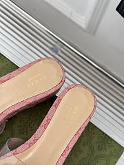 Colestore Gucci CC Crystal-Embellished Transparent High Slides Pink - 2