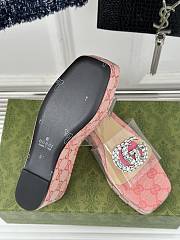 Colestore Gucci CC Crystal-Embellished Transparent High Slides Pink - 4