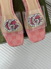 Colestore Gucci CC Crystal-Embellished Transparent High Slides Pink - 5