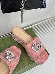 Colestore Gucci CC Crystal-Embellished High Slides Pink - 5