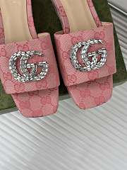 Colestore Gucci CC Crystal-Embellished High Slides Pink - 4