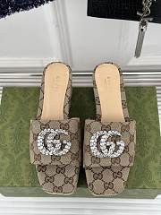 Colestore Gucci CC Crystal-Embellished High Slides Brown - 1