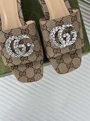 Colestore Gucci CC Crystal-Embellished High Slides Brown - 4