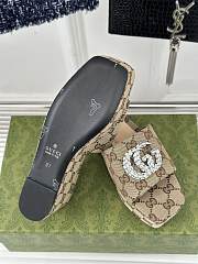 Colestore Gucci CC Crystal-Embellished High Slides Brown - 6
