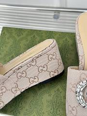 Colestore Gucci CC Crystal-Embellished High Slides Beige - 3