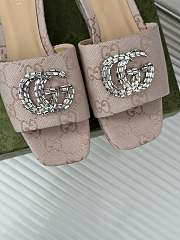 Colestore Gucci CC Crystal-Embellished High Slides Beige - 5