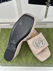 Colestore Gucci CC Crystal-Embellished High Slides Beige - 6