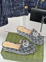 Colestore Gucci CC Crystal-Embellished High Slides Grey - 4