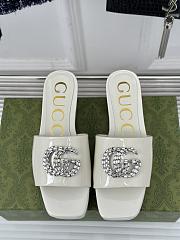 Colestore Gucci Crystal-Embellished High Slides Full White - 1
