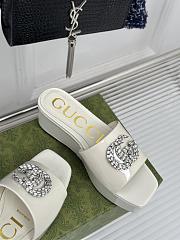Colestore Gucci Crystal-Embellished High Slides Full White - 5