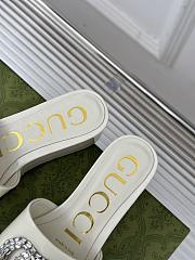 Colestore Gucci Crystal-Embellished High Slides Full White - 3