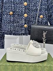 Colestore Gucci Crystal-Embellished High Slides Full White - 2