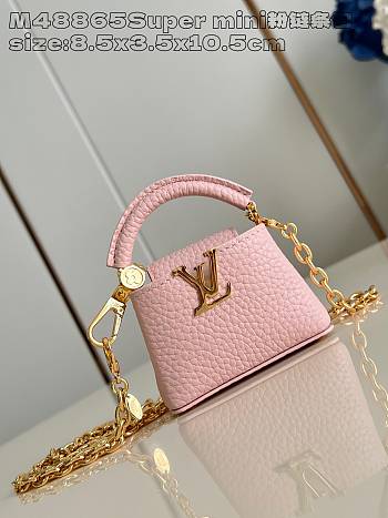 Colestore Louis Vuitton Micro Bag Capucines Pink 8.5 x 3.5 x 10.5 cm