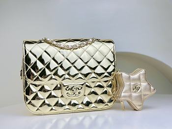 Colestore Chanel 19 Flap Bag Gold 18 cm