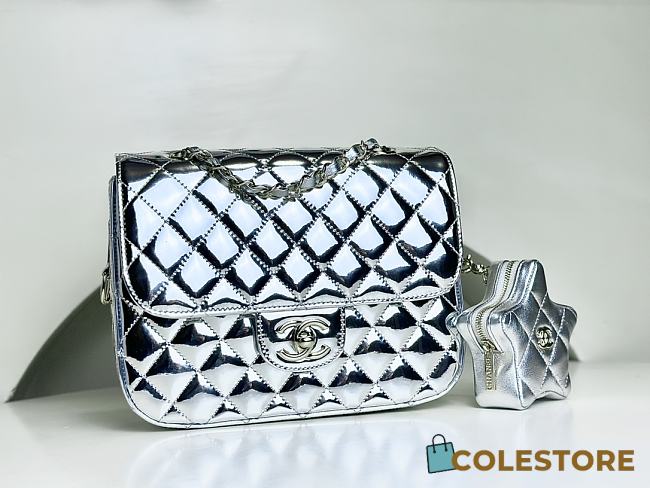 Colestore Chanel 19 Flap Bag Silver 18 cm - 1