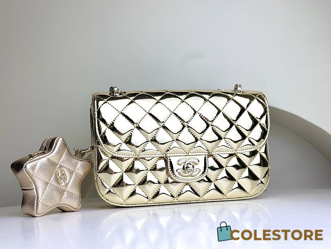 Colestore Chanel 19 Flap Bag Gold 15.5 cm - 1