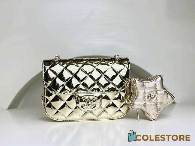 Colestore Chanel 19 Flap Bag Gold 15 x 4 cm - 1