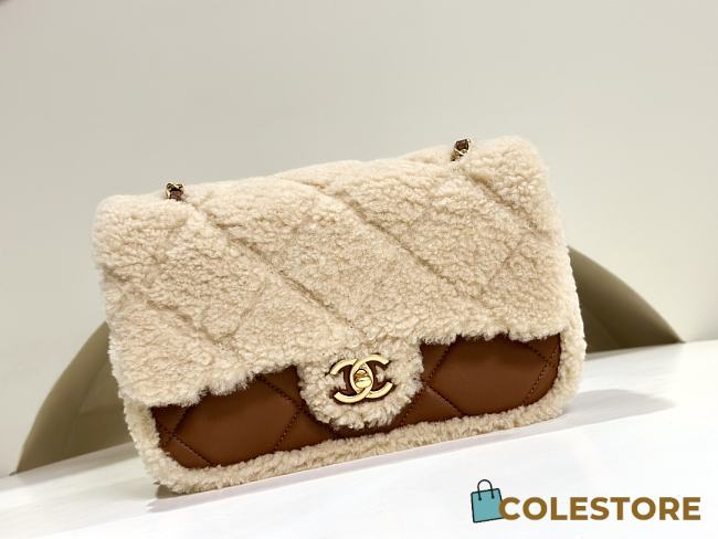 Colestore Chanel Mini Flap Bag With Fur Brown  20 cm - 1