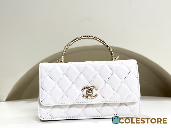 Colestore Chanel WOC With Handle White 20 x 3.5 cm - 1