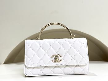 Colestore Chanel WOC With Handle White 20 x 3.5 cm