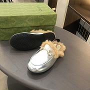 Colestore Gucci Loafer With Fur Silver Size 24 - 35 - 3