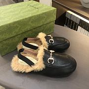 Colestore Kid Shoes Gucci Loafer With Fur Black Size 24 - 35 - 6
