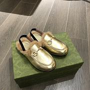 Colestore Kid Shoes Gucci Loafer With Fur Gold Size 24 - 35 - 1