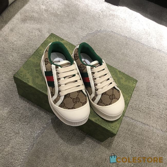 Colestore Kid Shoes Gucci Signature Brown Sneaker Size 26 - 35 - 1